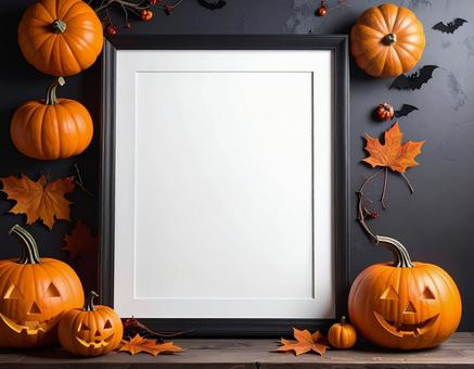 ハロウィンの飾りのフレーム ハロウィンの飾りのフレームの写真