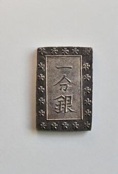 一分銀 一分,銀貨,日本の写真素材