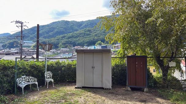 公園の倉庫 公園の倉庫の写真