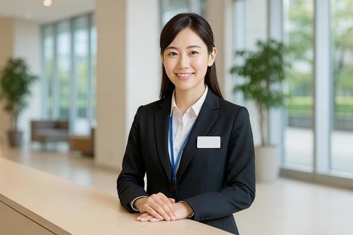 受付名札女性スタッフ 受付名札女性スタッフの写真