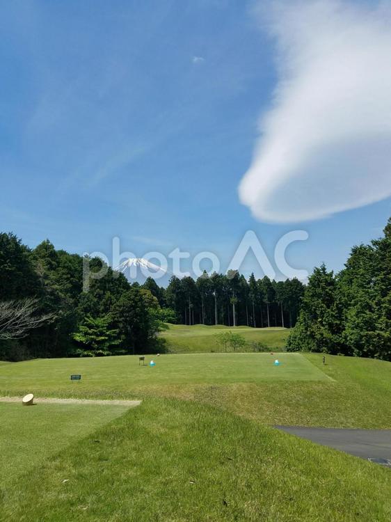 富士山の見えるゴルフ場 富士山,ゴルフ,ゴルフ場の写真素材