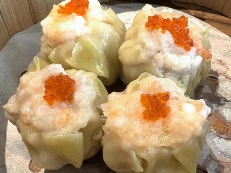 飲茶　セイロに入った海老シュウマイ 焼売,エビ,飲茶の写真素材