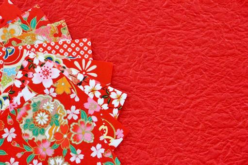 和風フレーム 年賀状,和紙,フレームの写真素材