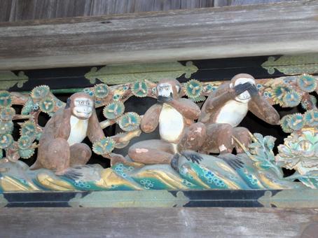 三猿 三猿 寺社,パワースポット,縁起の写真素材