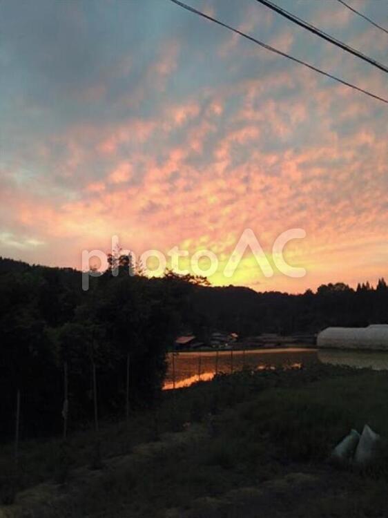 田舎の夕暮れ 夕暮れ,夕方,空の写真素材