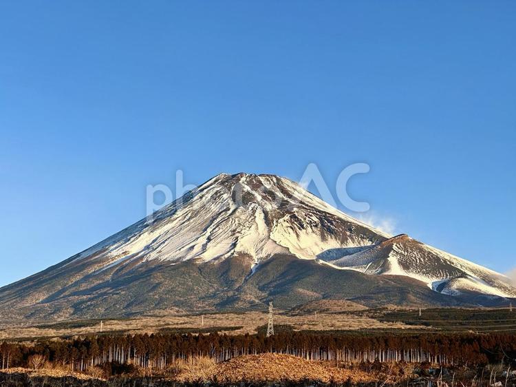 冬色の富士山 富士山,自然,風景の写真素材