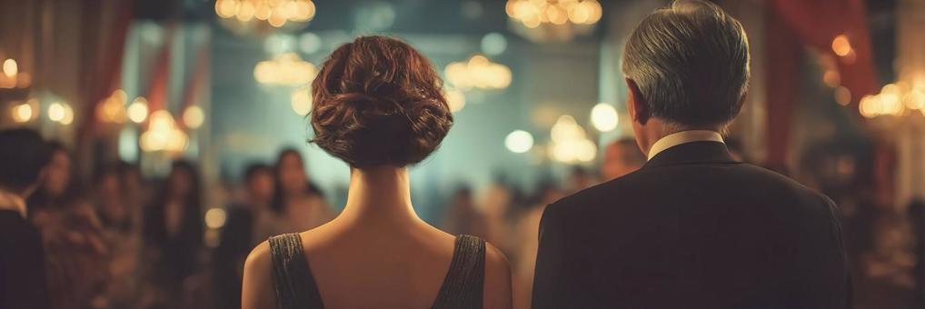 華やかなパーティー会場での男女03の写真