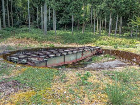 転車台　因美線　近代遺産化 転車台,ターンテーブル,美作河井の写真素材
