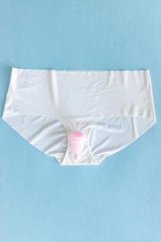 月経カップとショーツ 生理,月経,生理用品の写真素材