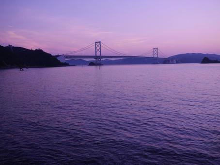 鳴門の夜明け 徳島県,鳴門,大毛島の写真素材