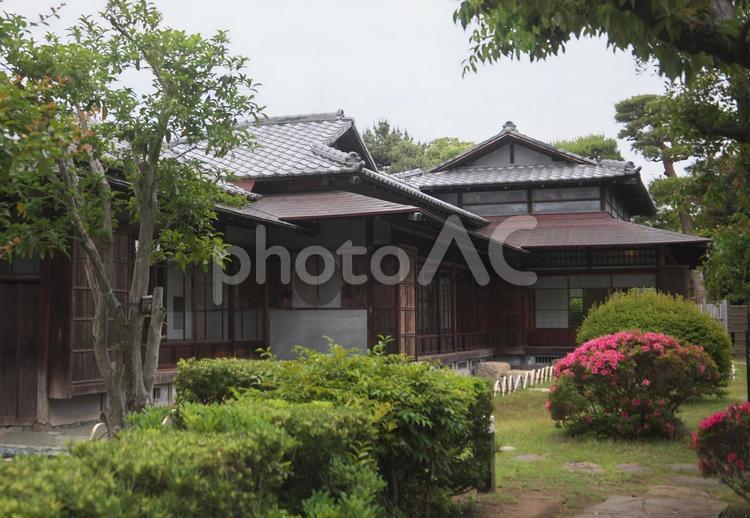 綺麗な庭園と旧家 明治記念大磯庭園,旧家,歴史の写真素材