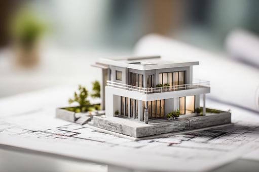 モダンな住宅模型 モダンな住宅模型の写真