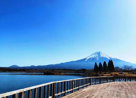 天気が良い日の富士山 富士山,風景,青空の写真素材