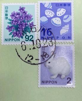 切手　消印　使用済み切手 切手,消印,使用済み切手の写真素材