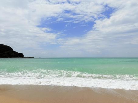 夏の浜辺 海,天草,浜辺の写真素材