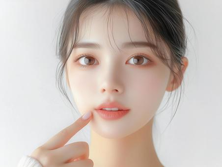 自分を指差す若い女性 自分を指差す若い女性の写真