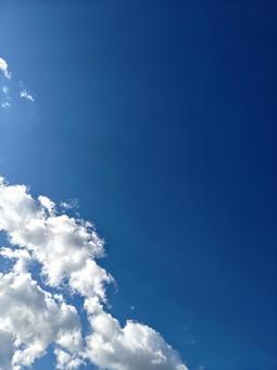 青空 流れる雲,コントラスト,きれいな空の写真素材