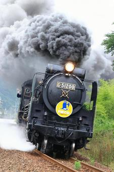 SL山口号_長門峡 5 SL山口号_長門峡 5 slやまぐち号,sl,d51の写真素材