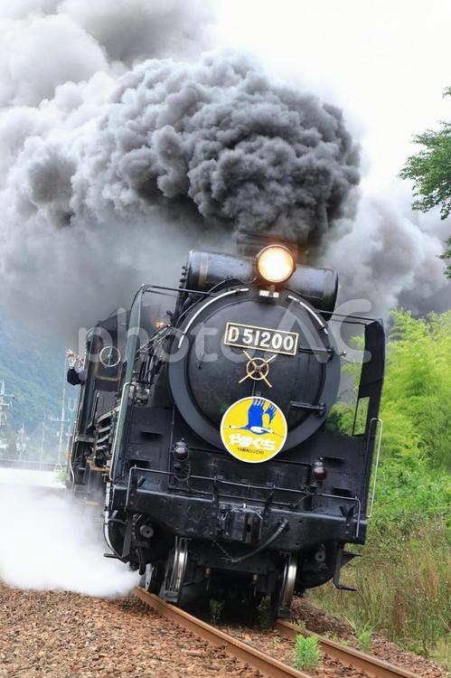 SL山口号＿長門峡　5 slやまぐち号,蒸気機関車,d５１の写真素材
