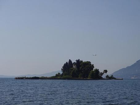 島と飛行機 島と飛行機 ギリシャ,島,飛行機の写真素材