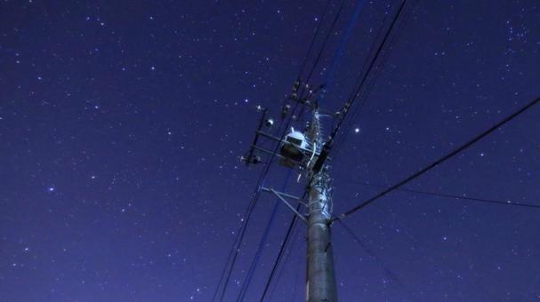 星空と電柱 星空と電柱の写真