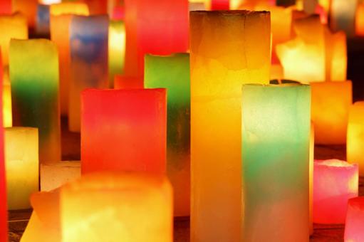 キャンドルナイト キャンドルナイト キャンドル,カラフル,ロウソクの写真素材