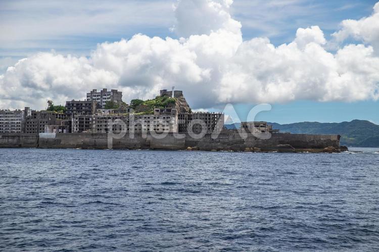 長崎県　軍艦島（端島）の風景 軍艦島,端島,長崎県の写真素材