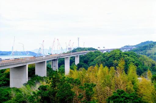しまなみ海道 橋,しまなみ海道,しまなみ海峡の写真素材