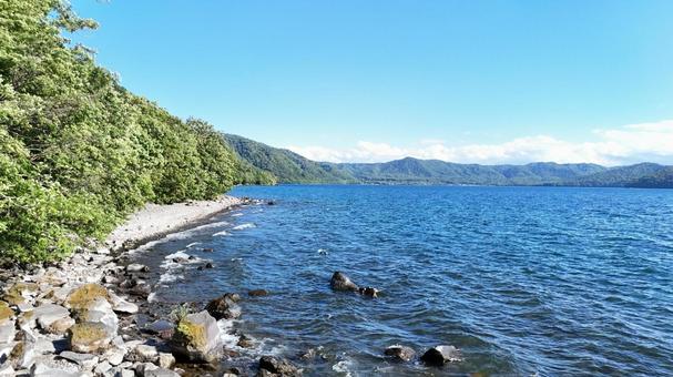 十和田湖　夏　奥入瀬周辺 十和田湖,湖,湖畔の写真素材