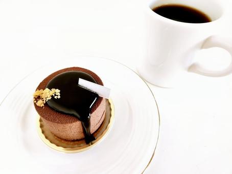 チョコレートムースケーキとコーヒー チョコレートムースケーキとコーヒー チョコケーキ,チョコ,生チョコの写真素材