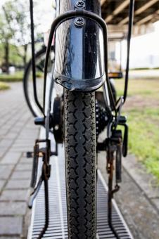 自転車の後部 自転車の後部の写真
