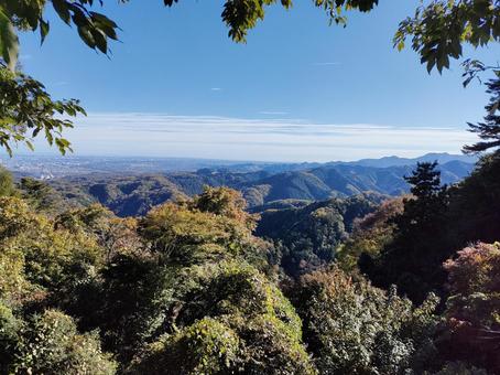 高尾山山頂からの景色 高尾山,山頂,山の写真素材