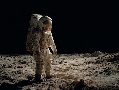 人類の偉業：月面探査の象徴の写真