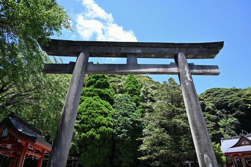 Photo, a shrine, torii, toyotamahime shrine, 