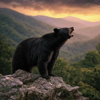 自然の力強さを感じる、クロクマ 自然の力強さを感じる、クロクマの写真