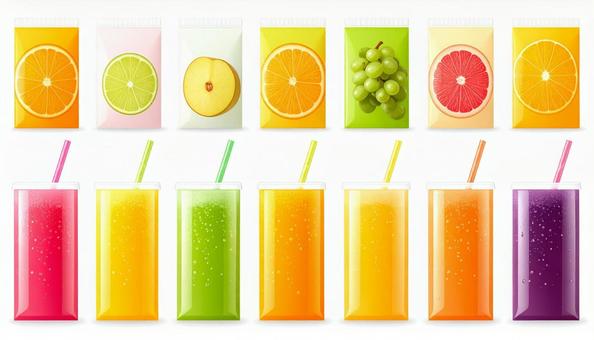 ジュースパックのビジュアルデザイン ジュースパックのビジュアルデザインの写真