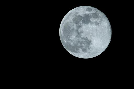 満月 月,コールドムーン,寒月の写真素材