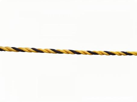 Yellow and black rope (trarope), rope, white background, clipping, JPG