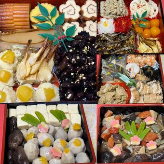 おせち料理五段 おせち料理,おせち,正月の写真素材