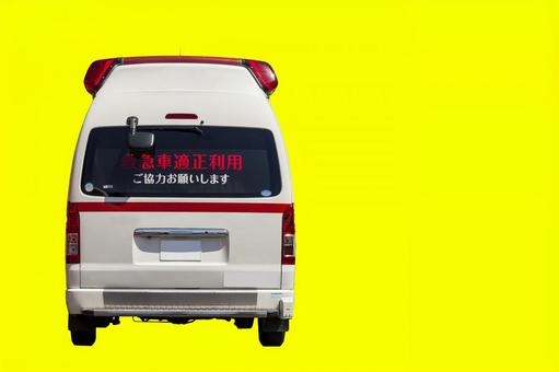 救急車5（背景黄） 救急車,救急,医療の写真素材