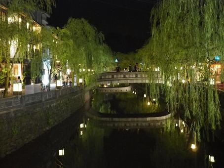 城崎温泉の夜 城崎温泉,温泉街,兵庫の写真素材