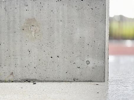 コンクリートの壁　雨の日 雨粒,水滴,雨の写真素材