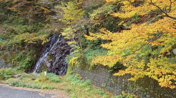 秋の風景 秋,滝,紅葉の写真素材