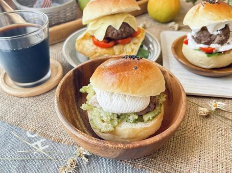 ゴーヤチャンプルバーガー バーガー,手作り,パーティーの写真素材