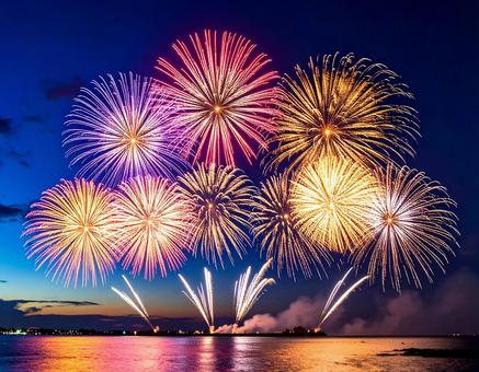 打ち上げ花火 打ち上げ花火の写真