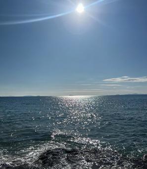 光る海 うみ,海,空の写真素材