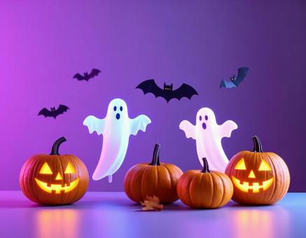暗闇に浮ぶハロウィンナイトのシンボルたち 暗闇に浮ぶハロウィンナイトのシンボルたちの写真