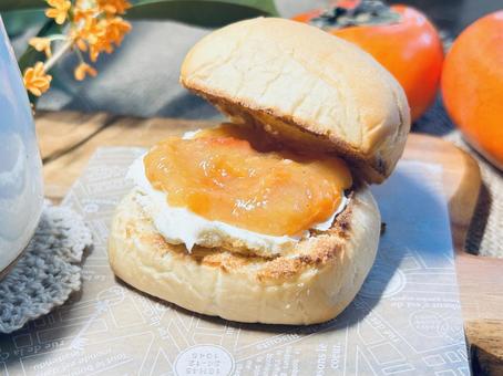 柿ジャム 柿,ジャム,コーヒーの写真素材