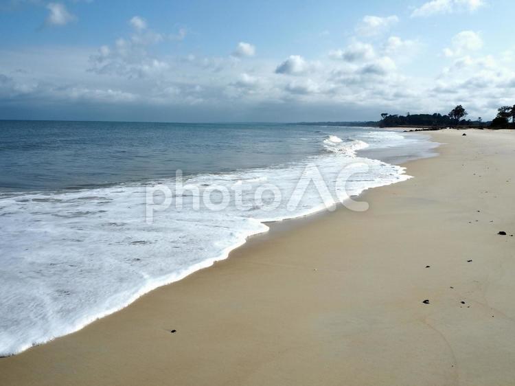 きれいな海と空と浜辺 海,浜辺,空の写真素材