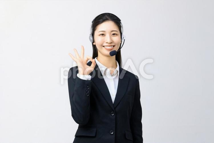 OK　オペレーター　コールセンター オペレーター,案内,お知らせの写真素材
